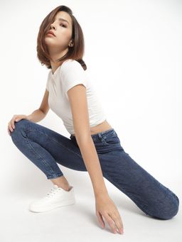 Belliskey - Womens High Waist Dark Blue Smoky Super Skinny Denim Jeans