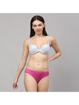 PrettyCat - Perfect Front Closure Pushup Bra Panty Set - Multi-Color