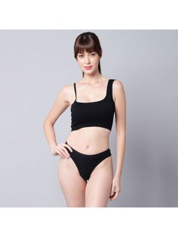 PrettyCat - Summer Casual Bralette Bra Panty Lingerie Set Black