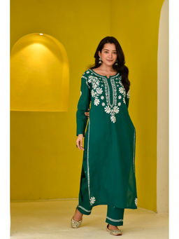 House of Chikankari - Juhaina Chikankari Cotton Straight (Set of 2)