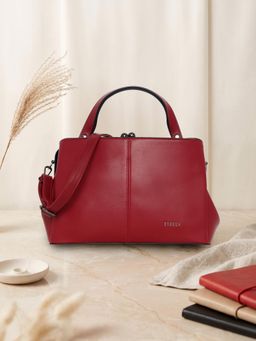 ESBEDA - Wine Retro Chic Frame Handbag with Detachable Strap (M)