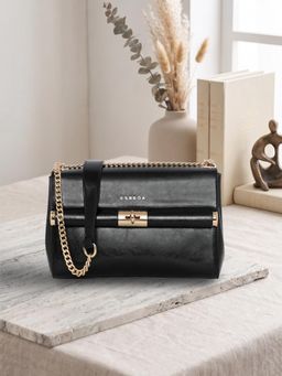 ESBEDA - Black Twist Lock Elegance Handbag (L)