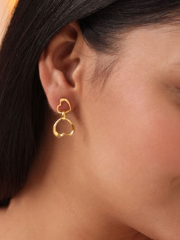 Mia by Tanishq - Cupid Edit Dangling Heart 14 KT Gold Drop Earring