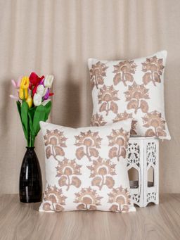 SHADES OF LIFE - Cotton Decorative Cushion Covers (Multi Color Emb 16 x 16)Set of 2