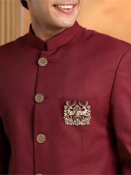 Cosa Nostraa - Men Gold Twin Deer Brooch