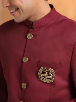 Cosa Nostraa - Men Gold Dancing Deer Brooch