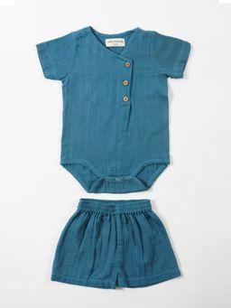Earthy Tweens - Blue Snuggle Onesie with Shorts