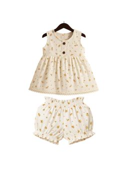 Earthy Tweens - White Blooming Flower Dress with Shorts