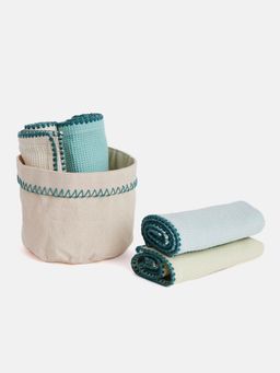 The Wishing Chair - Waffle Face Towel- Set Of 4 - Green