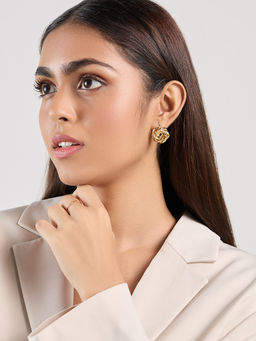 Pipa Bella by Nykaa Fashion - Gold Rose Stud Earrings