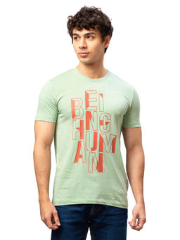Being Human - Green Regular Fit Men's Short Sleeves T-Shirt by Being Human Clothing