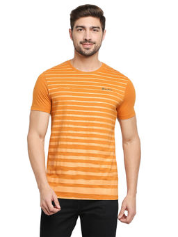 Being Human - Men Orange Stripes T-Shirt