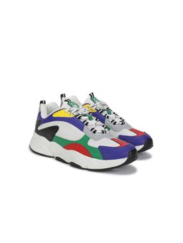 United Colors of Benetton - Men PU Mesh Colorblocked Sneakers - Multi-Color
