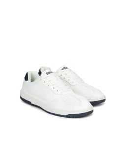 United Colors of Benetton - Perforations Lace-Up Round Toe Court Sneakers - White