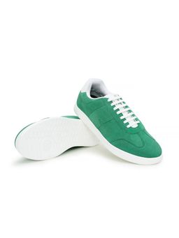 Bewakoof - Mens Moss Green and White Color Block Low-Top Sneakers