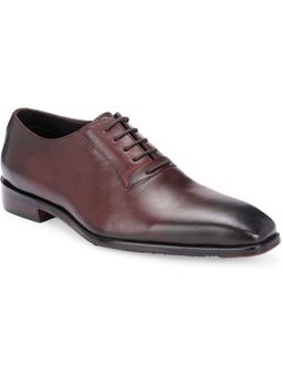 HARRYKSON LONDON - Mens Brown Italian Leather Dress Formal Oxfords - Brown