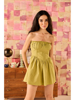Old Marigold - Calla Green Corset Tube Mini Dress