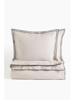 H&M - Beige Double/King Cotton Duvet Cover Set