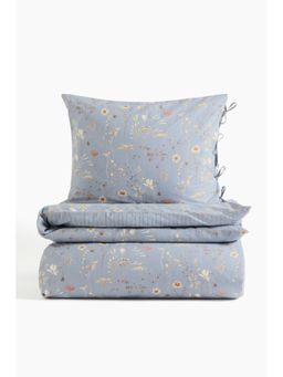 H&M - Blue Floral Single Duvet Cover Set