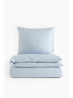 H&M - Blue Cotton Sateen Single Duvet Cover Set