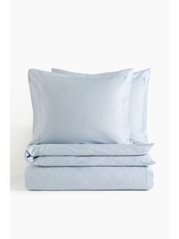 H&M - Blue Cotton Sateen Double/King Duvet Cover Set