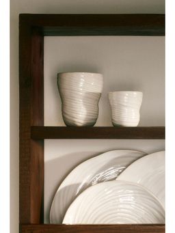 H&M - White 2-Pack Textured Stoneware Mugs