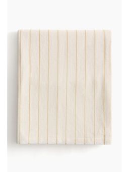 H&M - White Patterned Linen-Blend Tablecloth