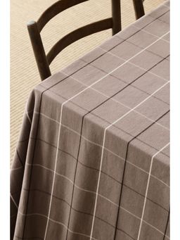 H&M - Brown Patterned Linen-Blend Tablecloth