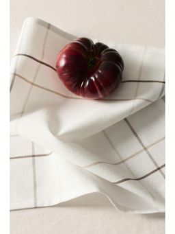 H&M - White 4-Pack Patterned Linen-Blend Napkins