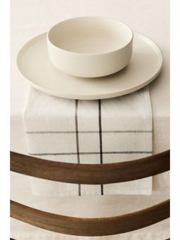 H&M - White 4-Pack Patterned Linen-Blend Napkins