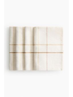 H&M - White 4-Pack Patterned Linen-Blend Napkins