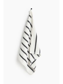 H&M - White Striped Bath Towel