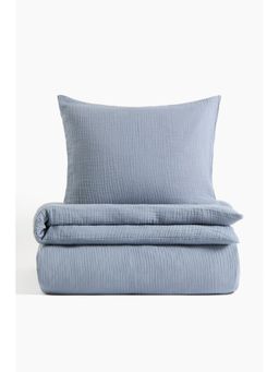 H&M - Blue Muslin Single Duvet Cover Set