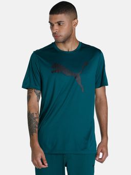 Puma - Train Fit Commercial Logo Men Green T-shirt