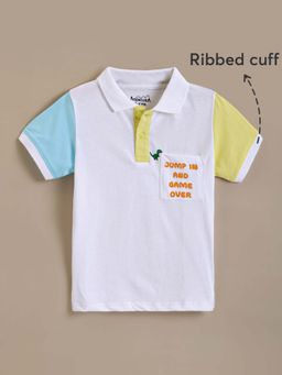 Hopscotch - Pure Cotton Dino Colorblock Polo T-Shirt