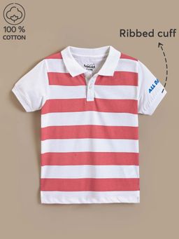 Hopscotch - Striped Scholar Cotton Polo T-Shirt