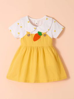 Hopscotch - Carrot Applique Hearty Dress