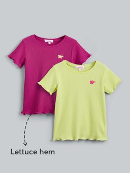 Hopscotch - 2-Packs Lettuce Trim T-Shirts