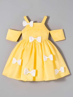 Hopscotch - Bow Detail Cold Shoulder Dress