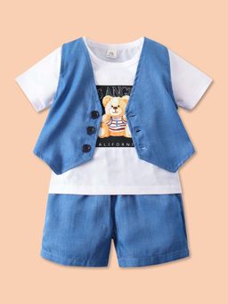 Hopscotch - 3-Pc Teddy Bear California Shorts Set