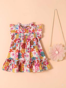 Hopscotch - Botanical Bliss Casual Dress & Bag