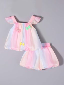 Hopscotch - 2-Pc Rainbow Bow Bonanza Shorts Set
