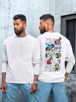 The Souled Store - Dawn Of Justice Cotton Oversized Men Full Sleeve T-shirts