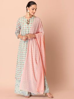 Indya - Pink Teekli Georgette Dupatta