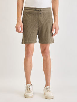 LINDBERGH - Mens Olive Open Knit Regular Shorts