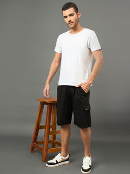 Club York - Men Black Drawstring Shorts