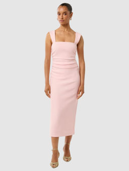 Forever New - Pink Reina Petite Ruched Bodycon Midi Dress