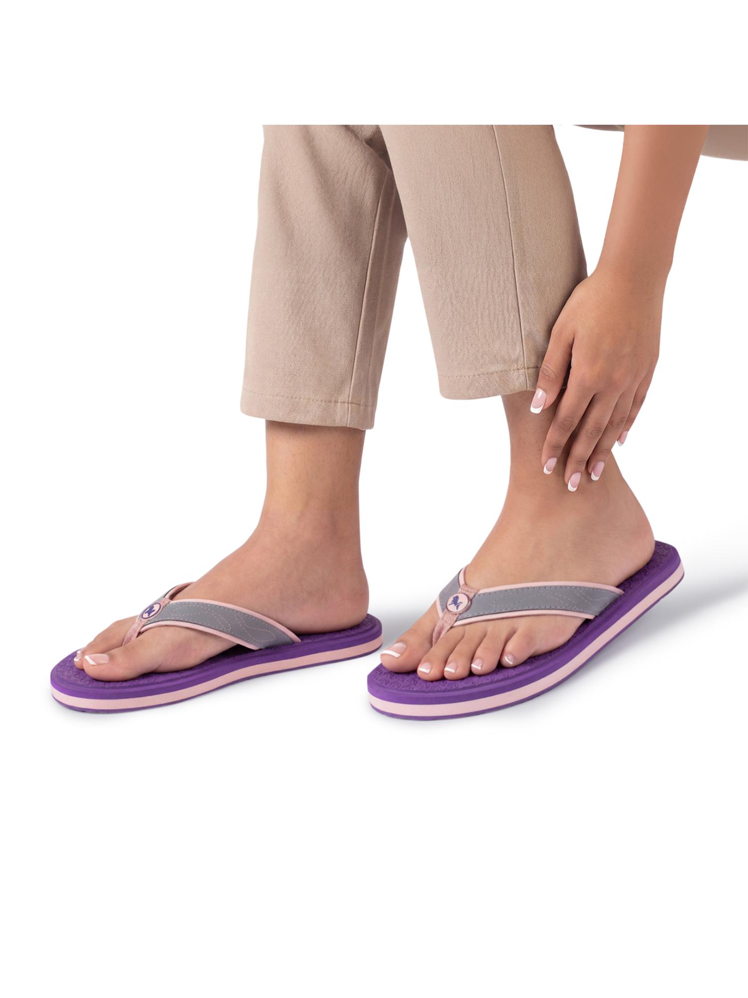 Eco Fluffy 2.0 othro Flipflops for Women-Purple