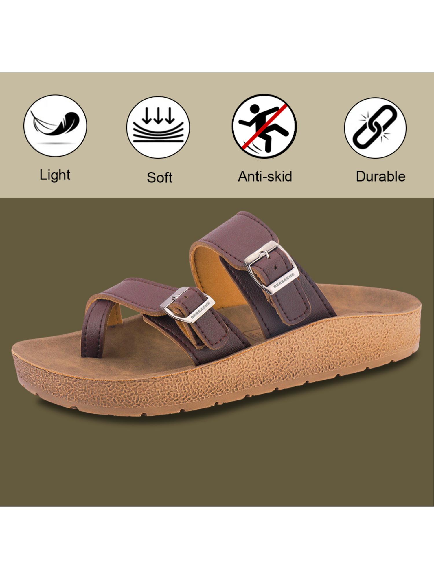 Extra Soft Classic Casual with Ultra Soft Sandals for Mens-Brown