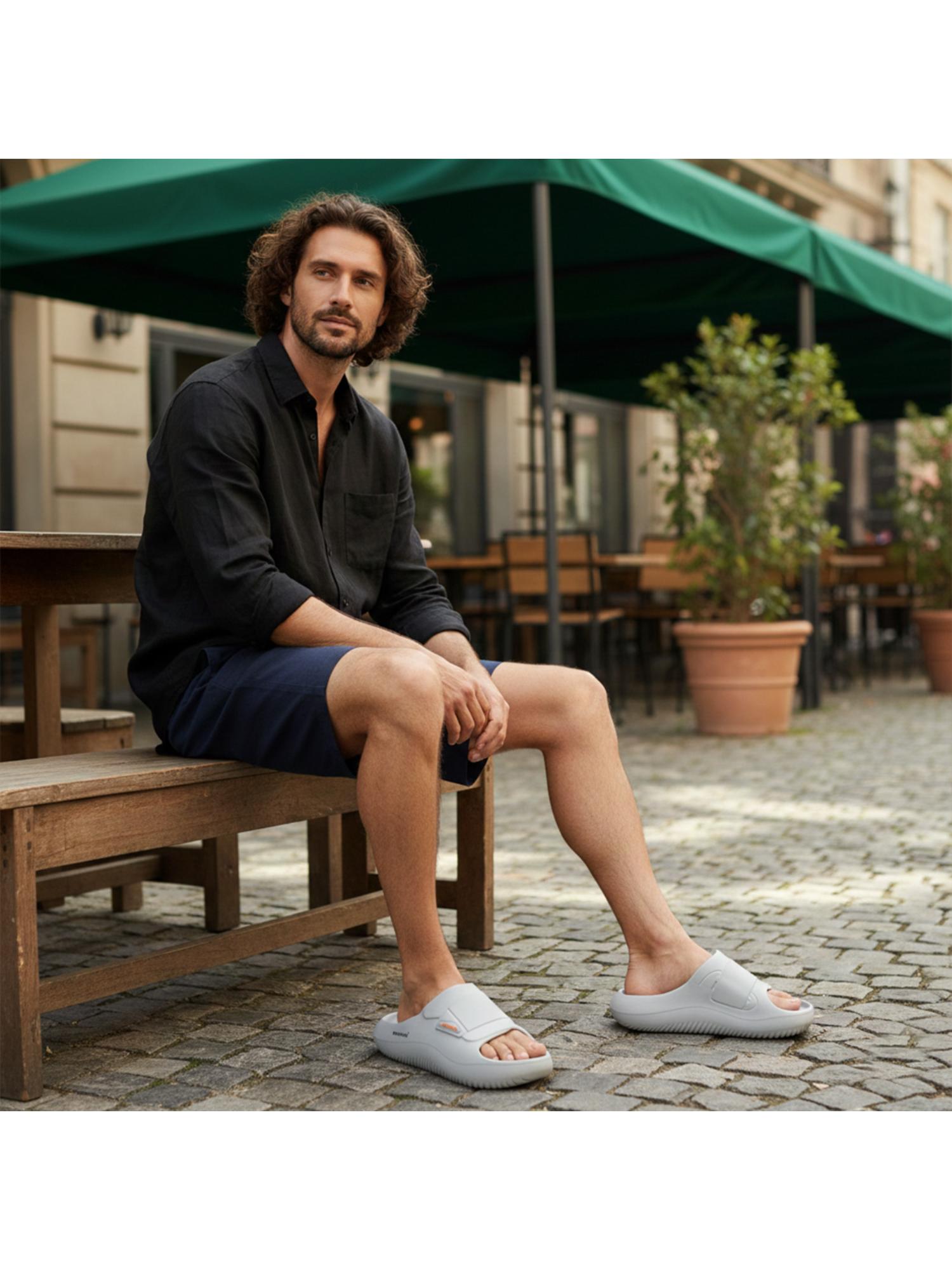 Extra Soft Classic Casual with Ultra Soft Sliders for Mens-Grey